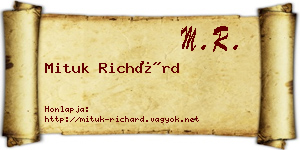 Mituk Richárd névjegykártya
